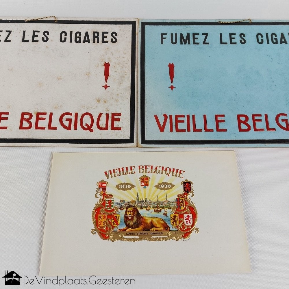 Vieille Belgique sigaren reclames, Verzamelen, -, -, Overige typen, Ophalen of Verzenden
