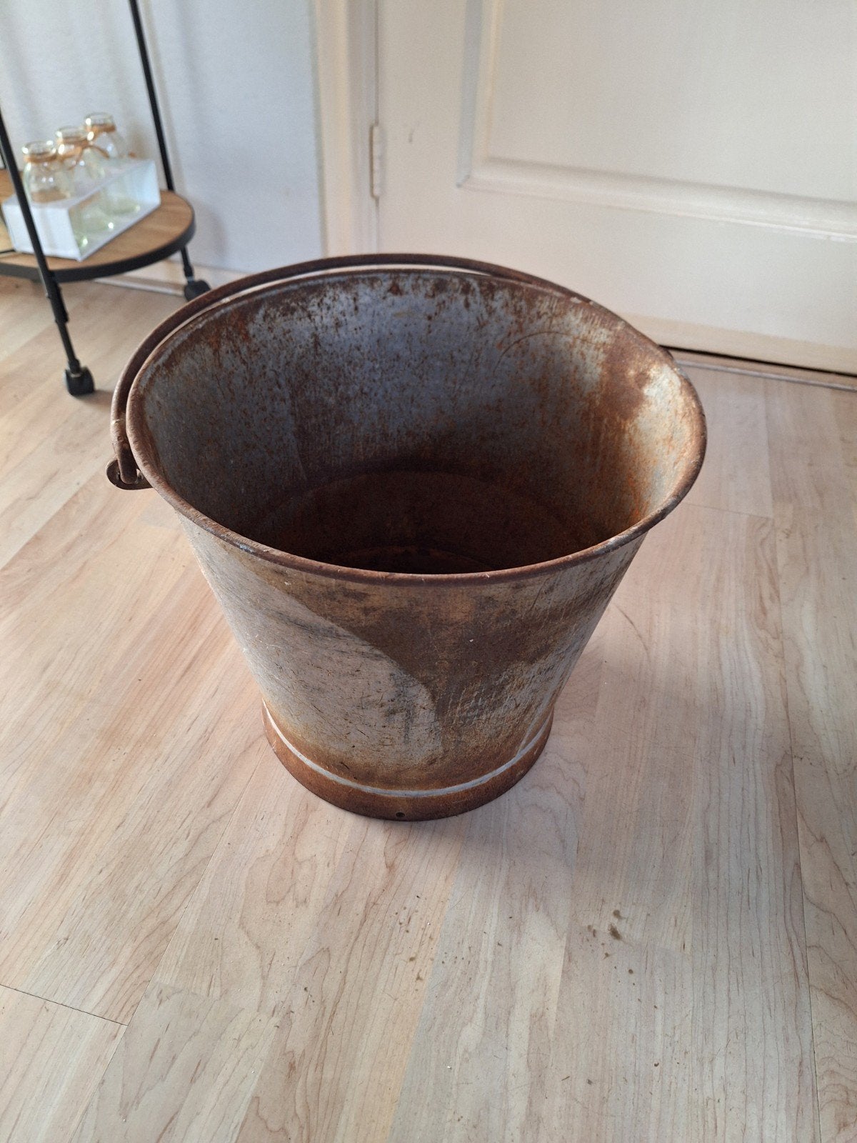 Oude melkemmer, zinken emmer, brocante, Ophalen, Gebruikt, Kunststof