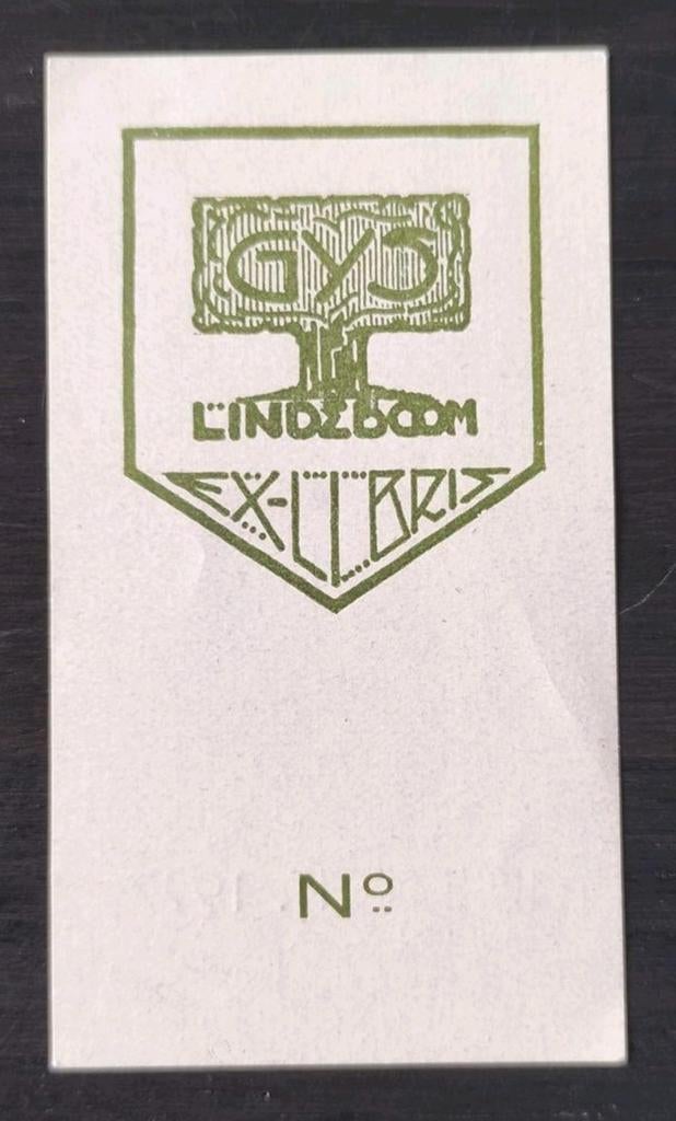 Exlibris Gys Lindeboom (ipse fecit, 1927) (boom,. parlant), Ophalen of Verzenden