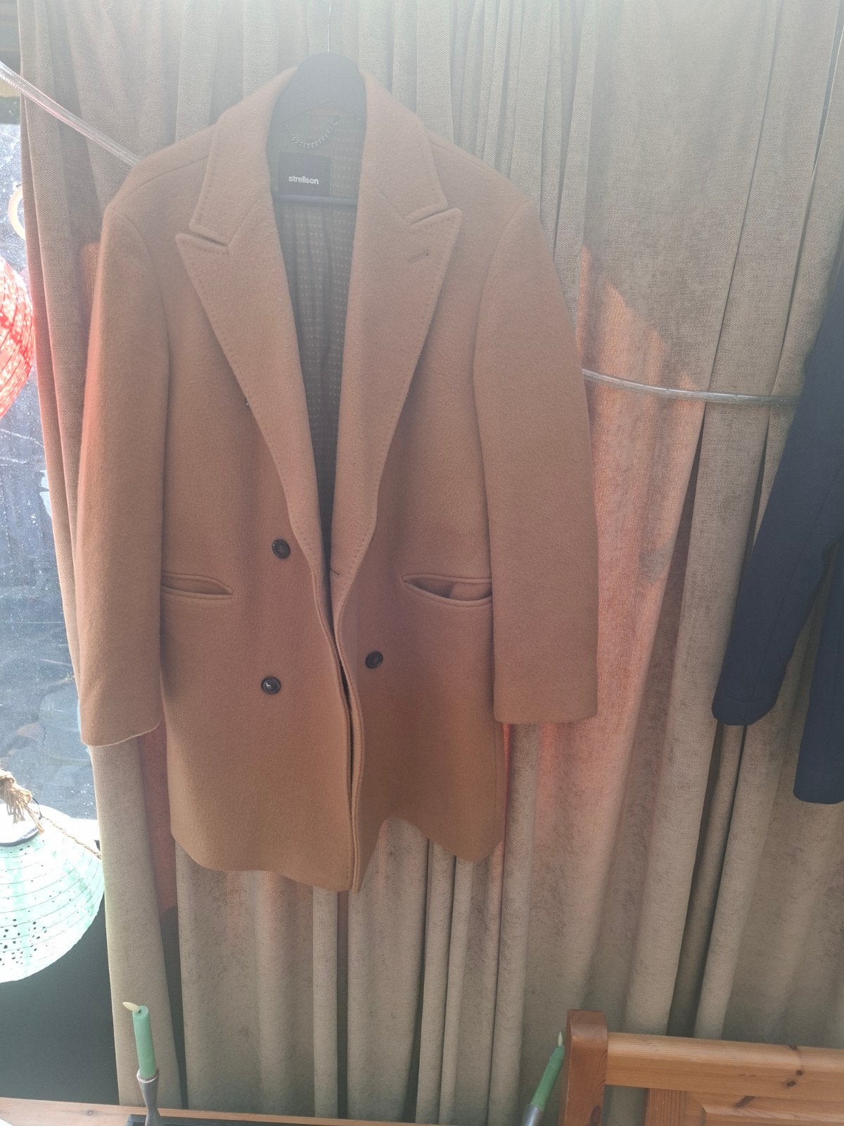 Strellson Camel Manteco Wollen Jas - Zo goed als nieuw, Strellson, Maat 48/50 (M), Beige, Ophalen of Verzenden