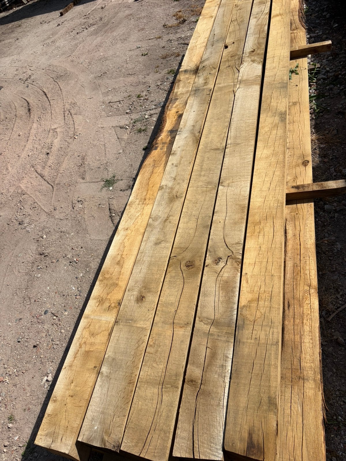32 eiken balken 400 cm lang 15x15, Ophalen, Zo goed als nieuw, 250 cm of meer, Balken
