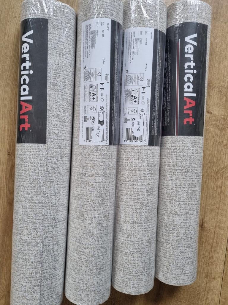 4 rollen VerticalArt behang - Grijs/Beige textuur, Ophalen of Verzenden, 10 tot 25 m², Grijs, Modern, Textuur