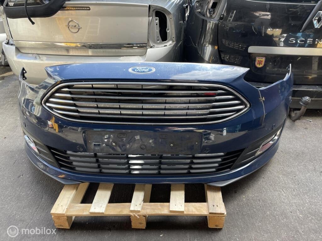 Voorbumper origineel blauw Ford C-Max C344 ('18-'19), Gebruikt, Ford, Voor, Ophalen of Verzenden