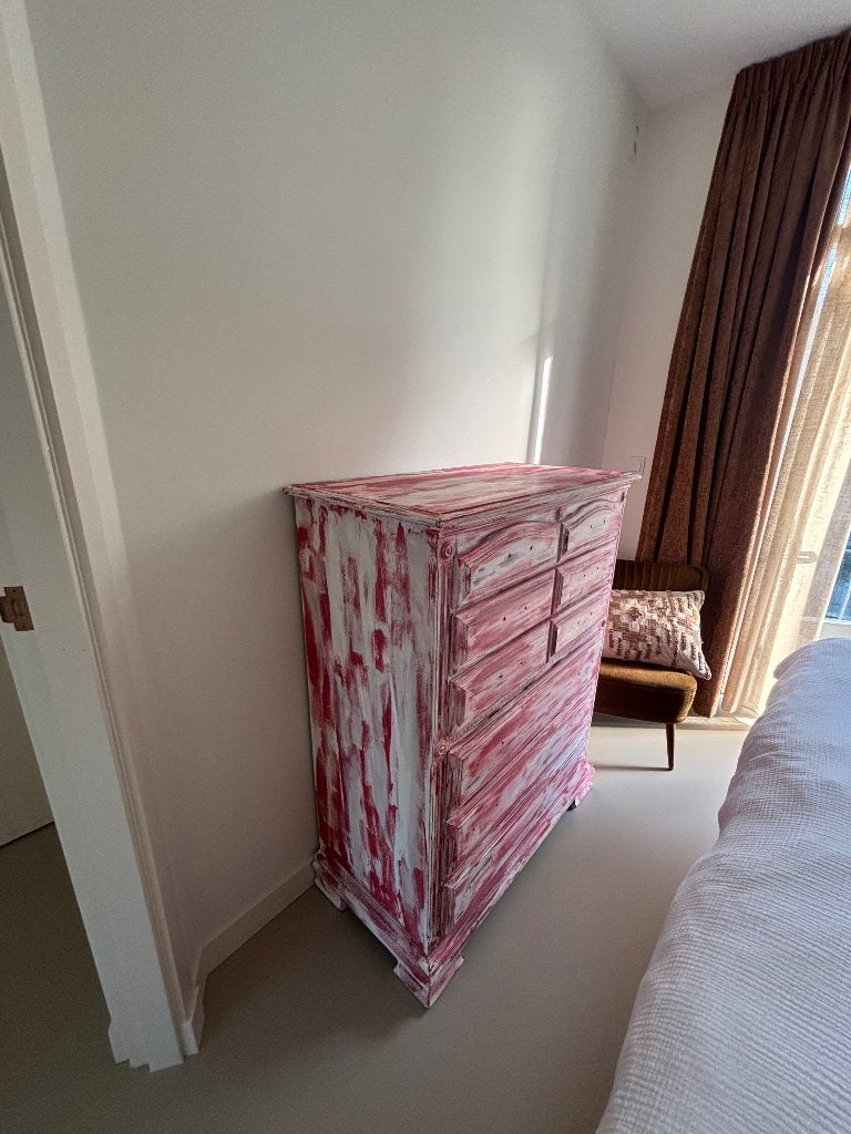 Prachtige klassieke houten ladekast/dressoir, Ophalen, 100 tot 150 cm, 5 laden of meer, Klassiek