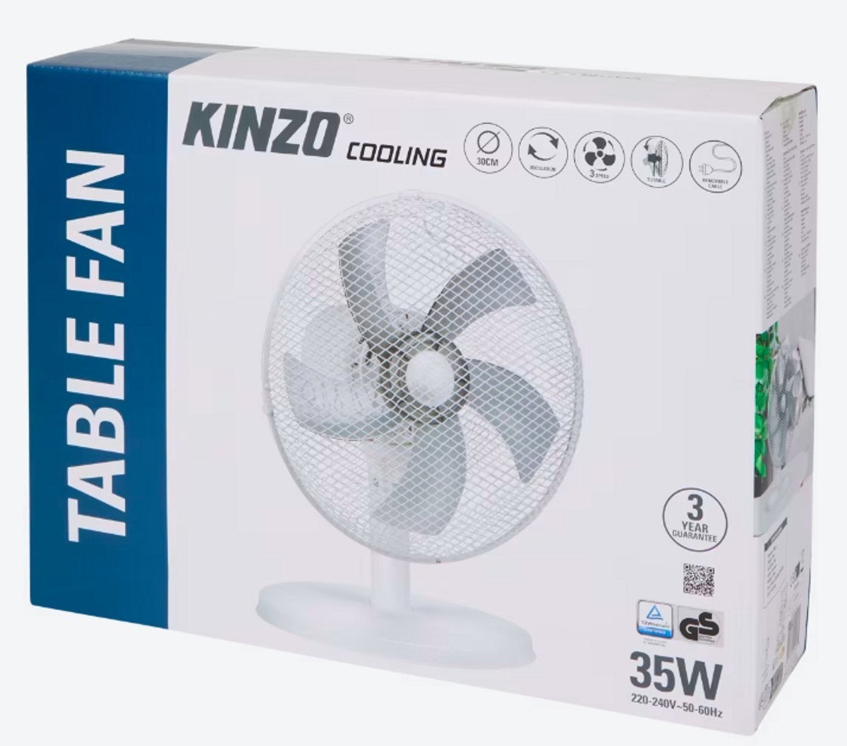 Kinzo Cooling Tafelventilator - Nieuw in doos, Witgoed en Apparatuur, Ophalen of Verzenden, Nieuw