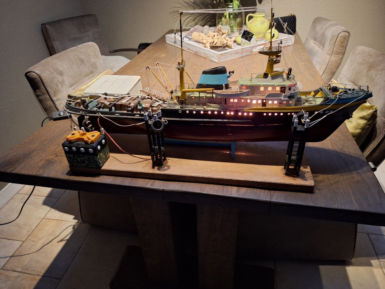 mooi schip met verlichting (80cm), Ophalen, Zo goed als nieuw, Overige merken