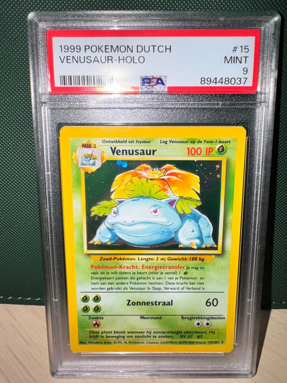 NL Base set Venusaur PSA 9, Ophalen, Zo goed als nieuw