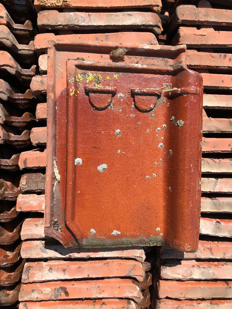 1400 stuks dakpan Tuile du Nord bruin geglazuurd 29.5x21cm., Ophalen, Overige materialen, Gebruikt, Overige typen
