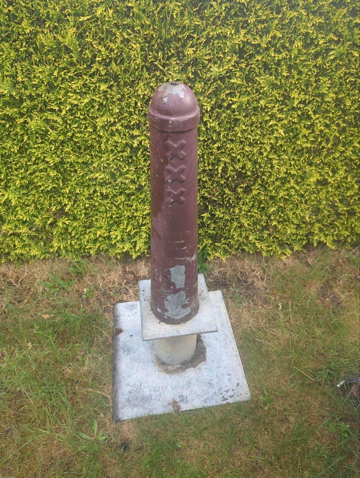 Amsterdams paaltje met onderplaat, Tuin en Terras, Palen, Balken en Planken, Ophalen of Verzenden, Minder dan 180 cm, Palen