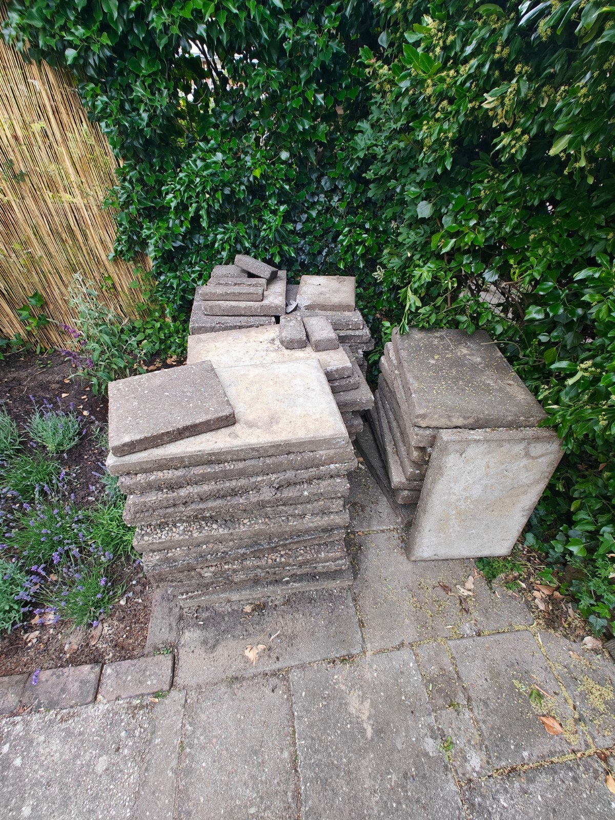 Tuintegels gratis, Gebruikt, Ophalen of Verzenden, 10 m² of meer, Beton