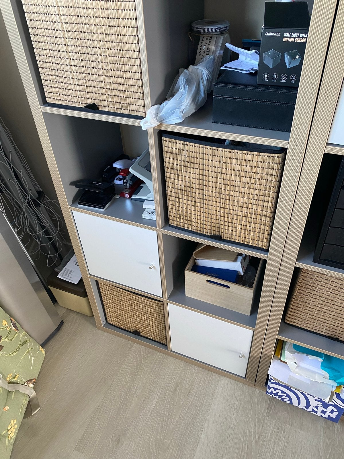 Kallax open kast met opbergboxen en deurtjes van Ikea, Ophalen, Gebruikt, 100 tot 150 cm, 150 tot 200 cm