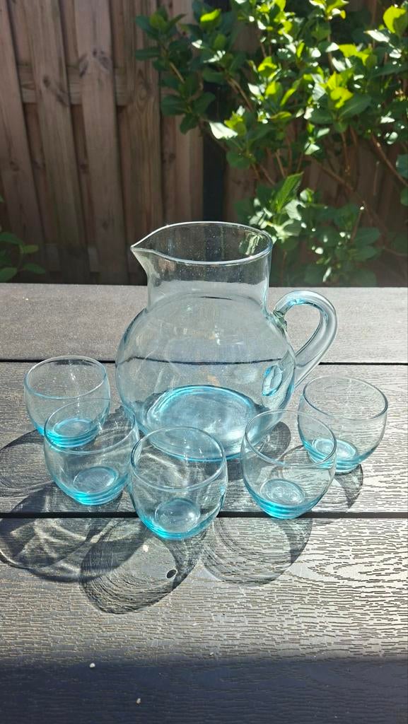 Sapkan met drinkglaasjes, Huis en Inrichting, Ophalen, Glas, Overige stijlen, Glas of Glazen