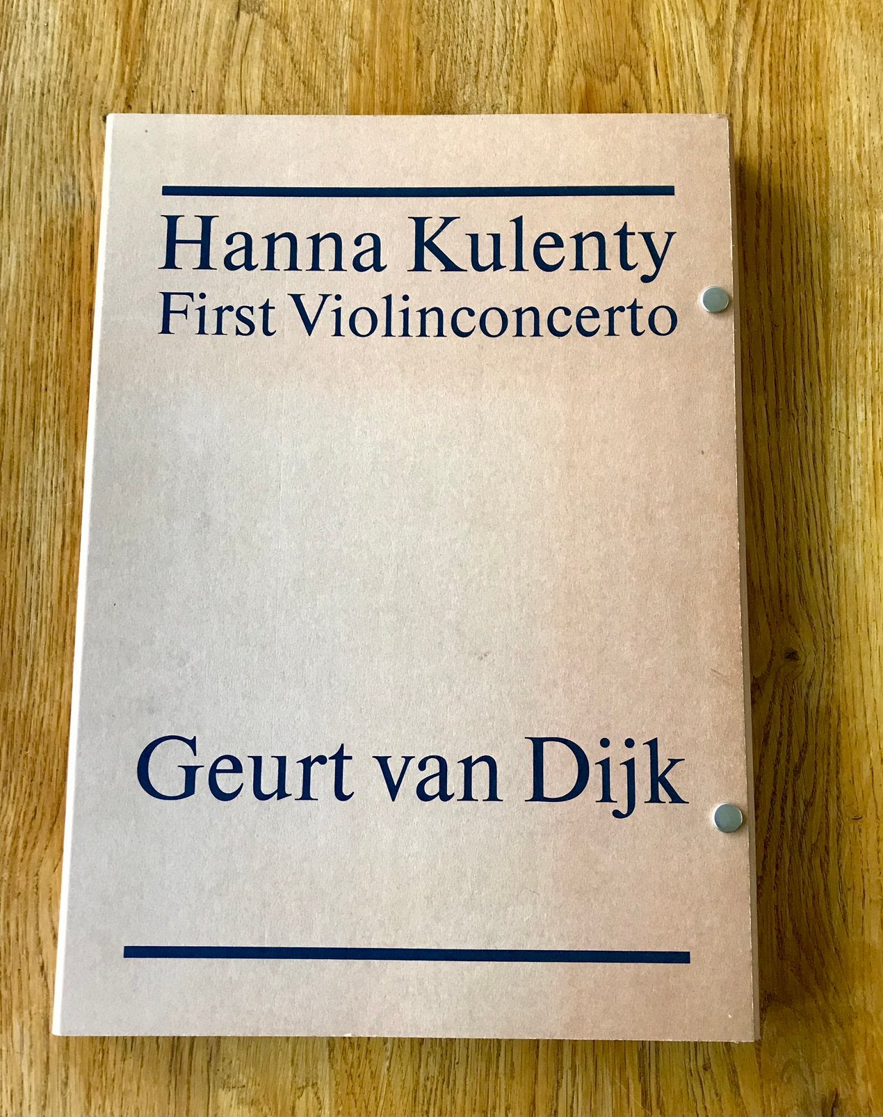 Hanna Kulenty First Violinconcerto 1993 + zeefdruk Geurt van, Gebruikt, Klassiek, Ophalen of Verzenden, Viool of Altviool