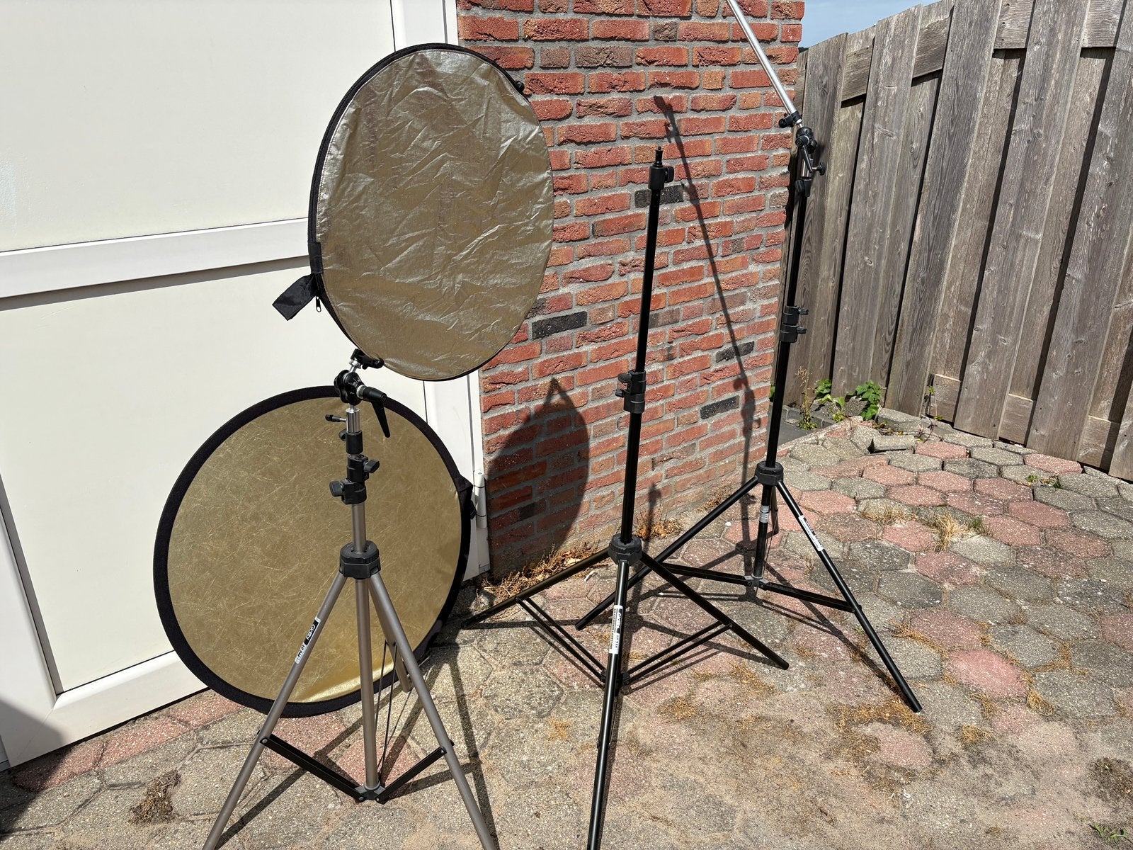 3 x giottos lc244 lightstands incl 2 reflextie schermen, Ophalen of Verzenden, Zo goed als nieuw, Verstelbaar, Overige typen