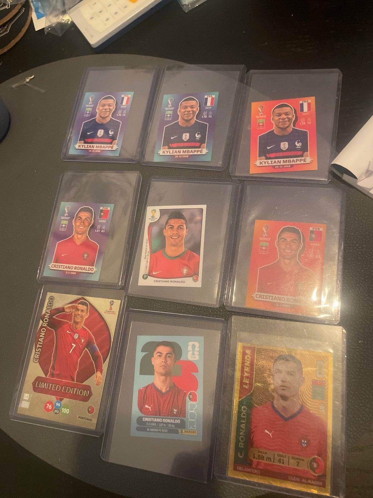 Voetbalplaatjes Kylian Mbappé en Cristiano Ronaldo, Ophalen of Verzenden, Zo goed als nieuw, Buitenlandse clubs, Spelerskaart