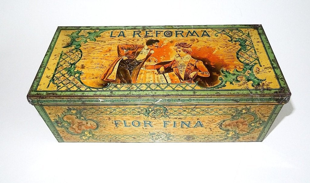 Sigarenblik La Reforma Flor Fina, Ophalen of Verzenden, Gebruikt, Overige