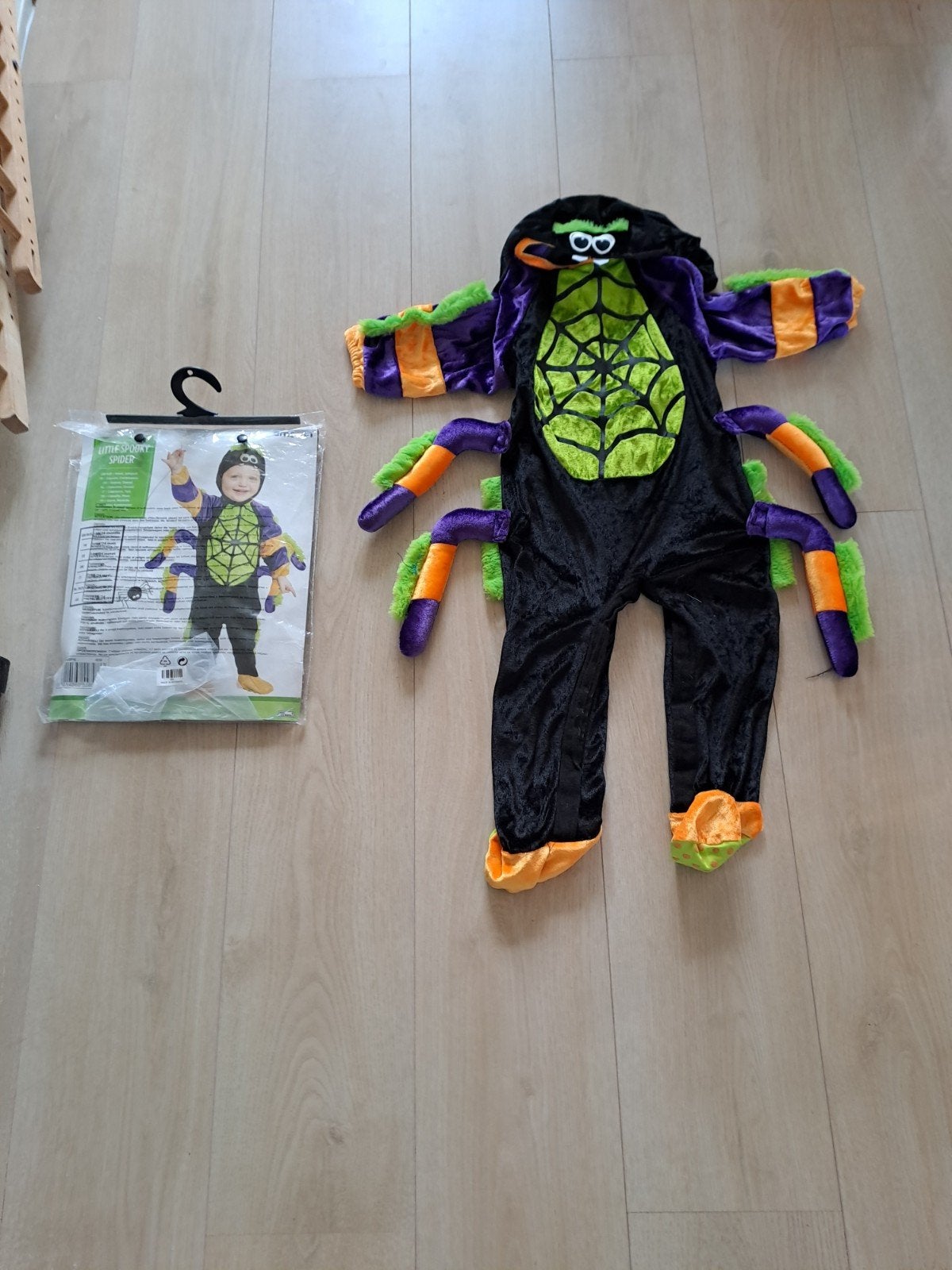 Amscan "Little Spooky Spider" Spin Kostuum – Maat 92 – Hallo, Ophalen of Verzenden, Zo goed als nieuw, 104 of kleiner, Jongen of Meisje