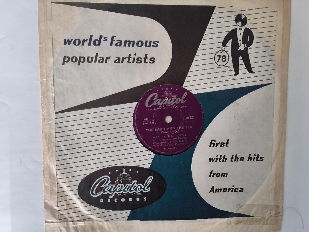 Nat King Cole 78rpm grammofoon plaat, Originele persing, Ophalen of Verzenden, Gebruikt, 10 inch