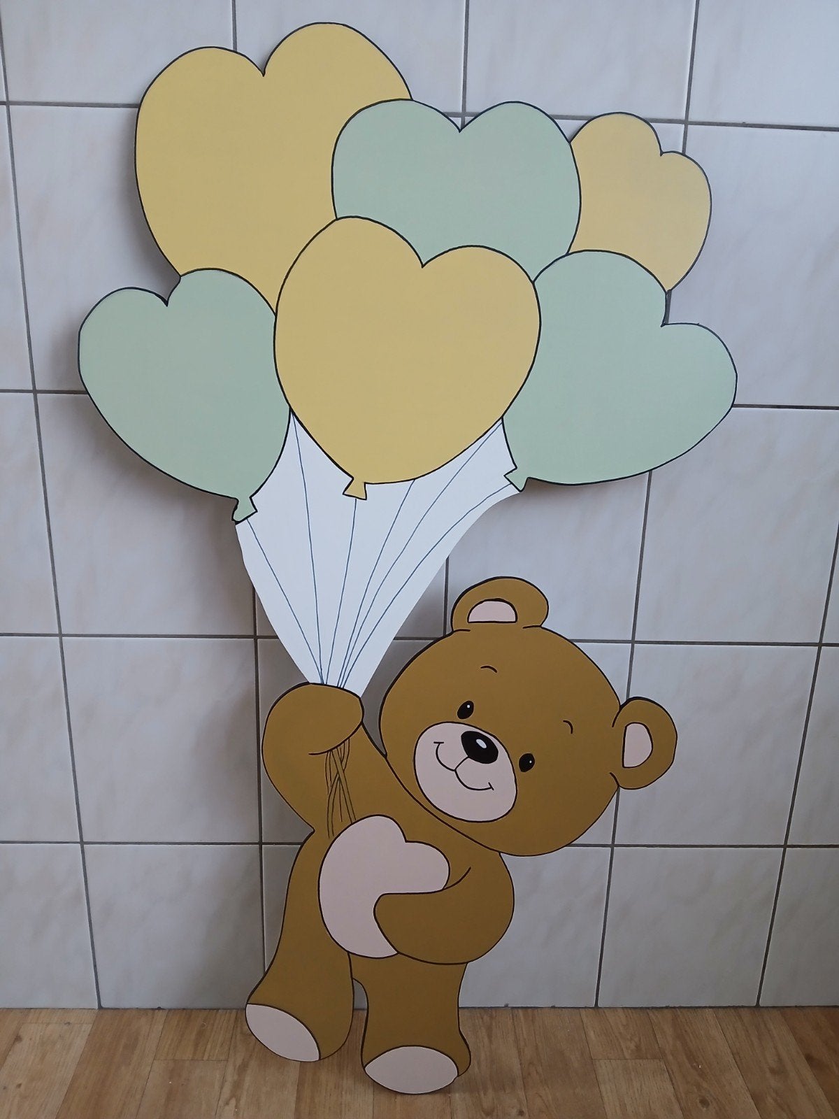 geboortebord  Beer met ballonnen, Ophalen, Nieuw