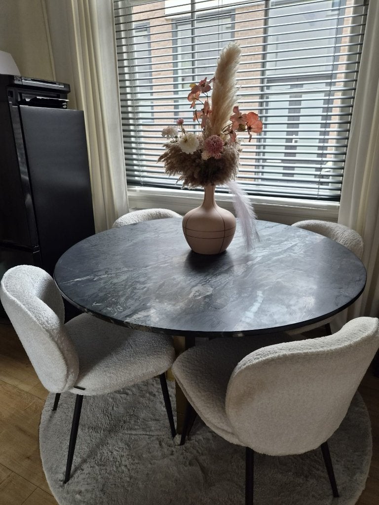 Richmond Collada eettafel  rond 130 cm, hoog 76 cm, Ophalen, Overige materialen, 50 tot 100 cm, 100 tot 150 cm
