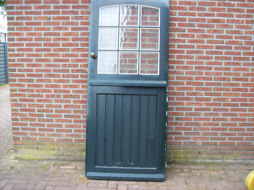 der met glas, Doe-het-zelf en Verbouw, Deuren en Horren, Gebruikt, 80 tot 100 cm, Ophalen of Verzenden, Buitendeur