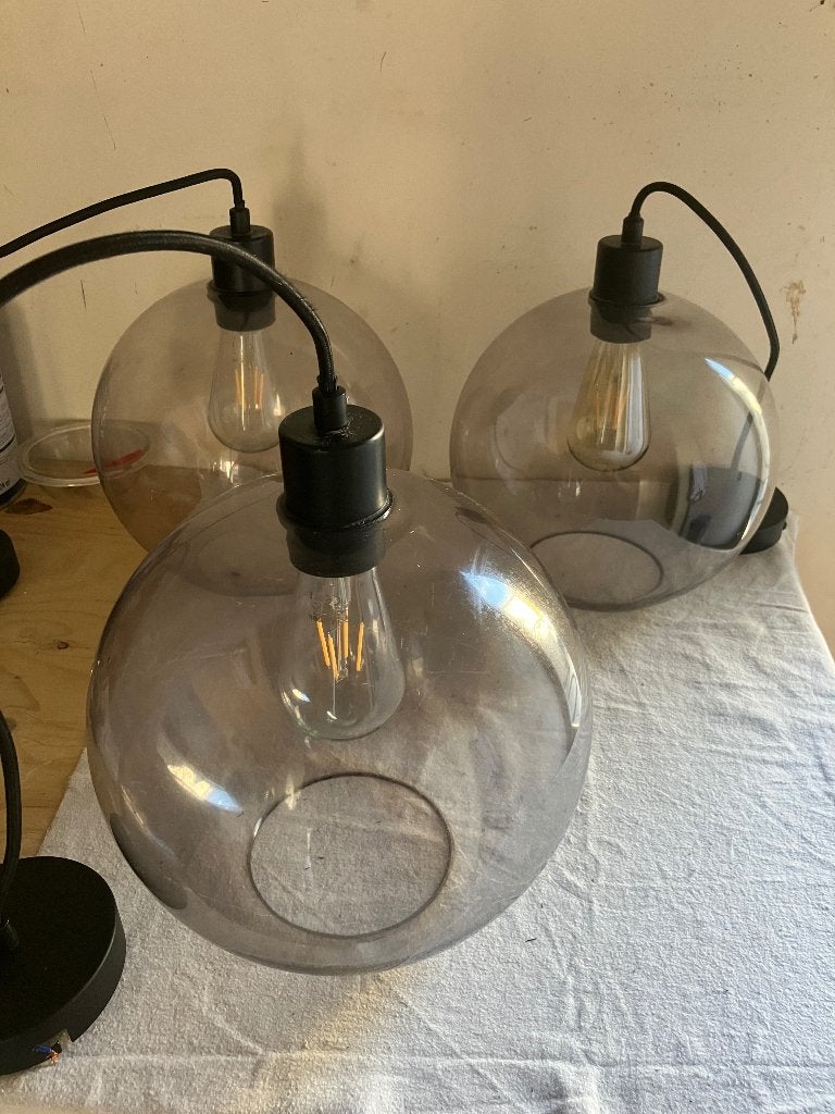 Lamp, Huis en Inrichting, Ophalen, Gebruikt, E27 (groot), Glas