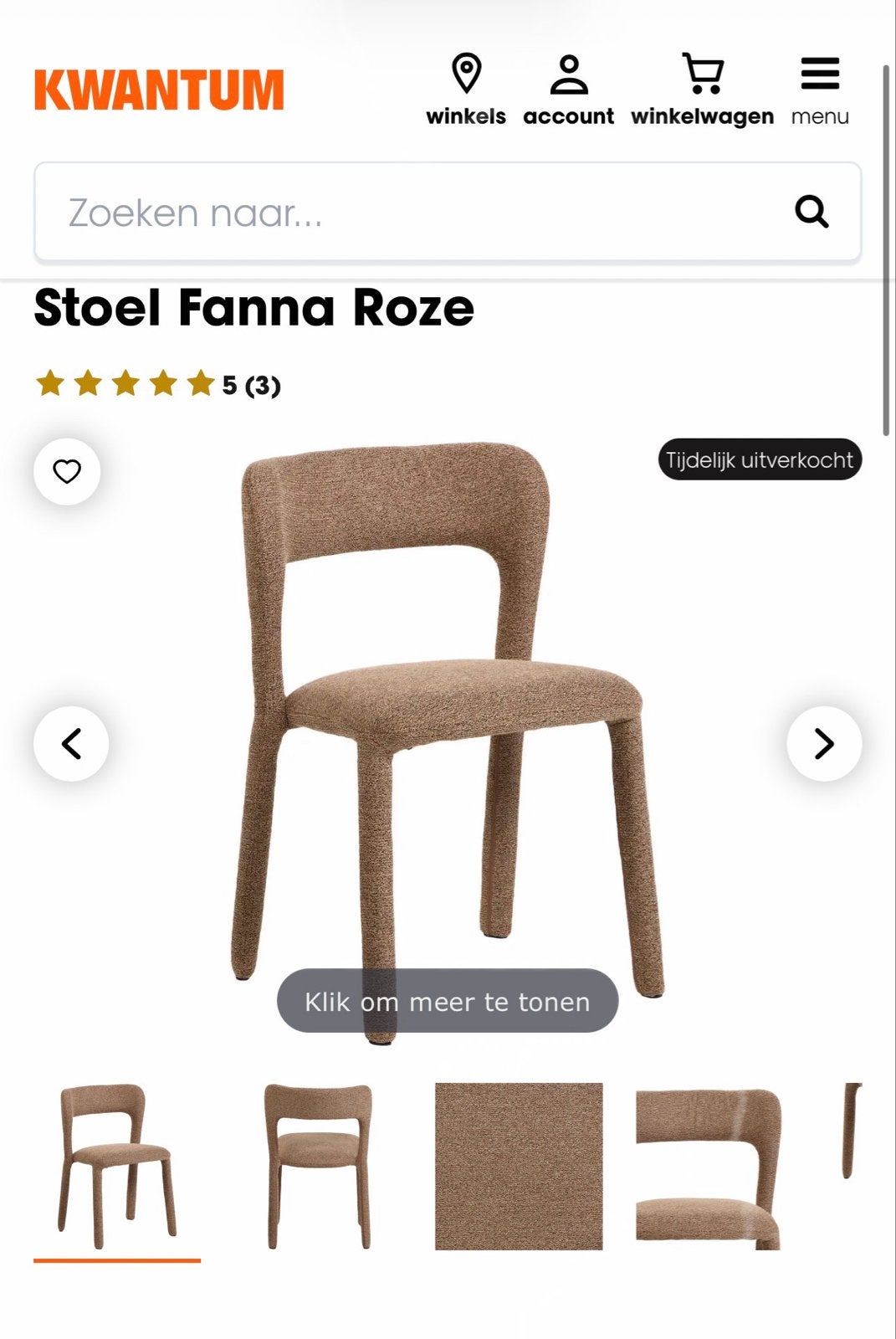 Kwantum Fanna stoel - Nieuw in verpakking, Ophalen, Overige kleuren, Nieuw, Eén