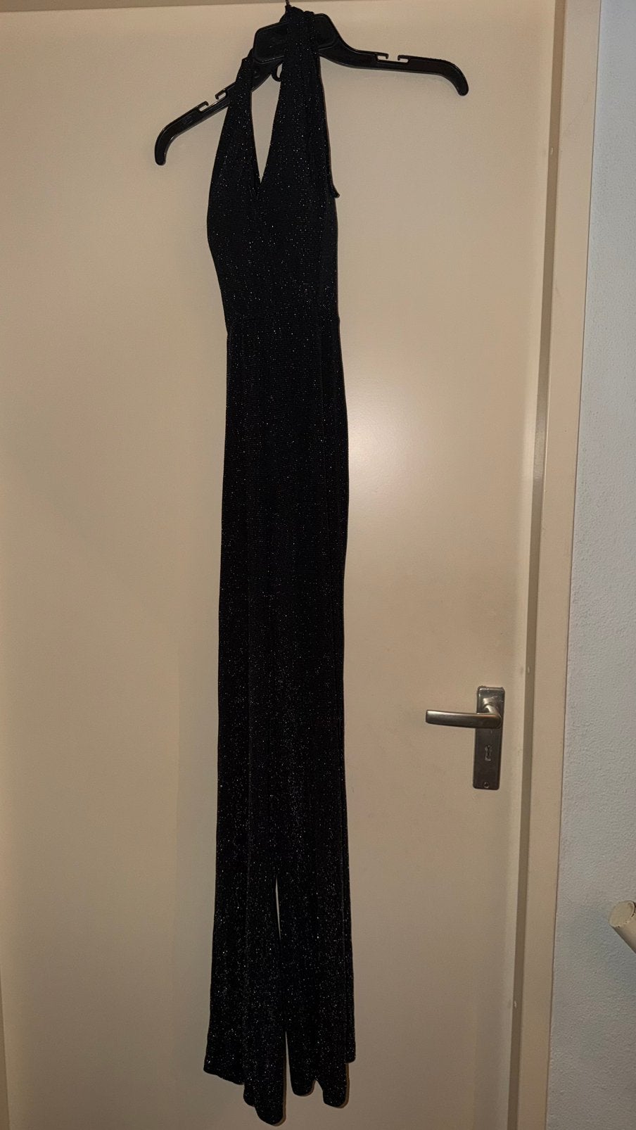 Dames glitter jumpsuit, Ophalen of Verzenden, Zo goed als nieuw, Maat 38/40 (M), Zwart