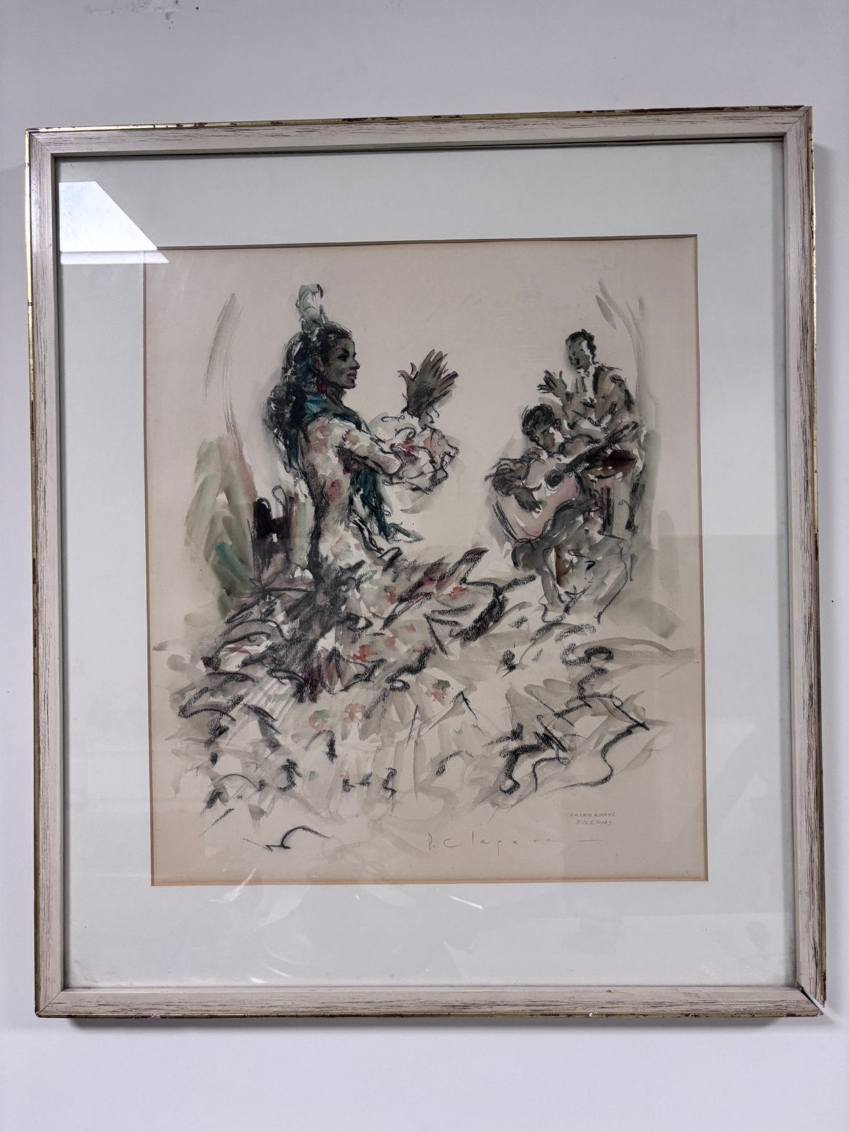 Prachtig Flamenco Kunstwerk Pere Clapera  Carmen Amaya, Antiek en Kunst, Kunst | Etsen en Gravures, Ophalen of Verzenden