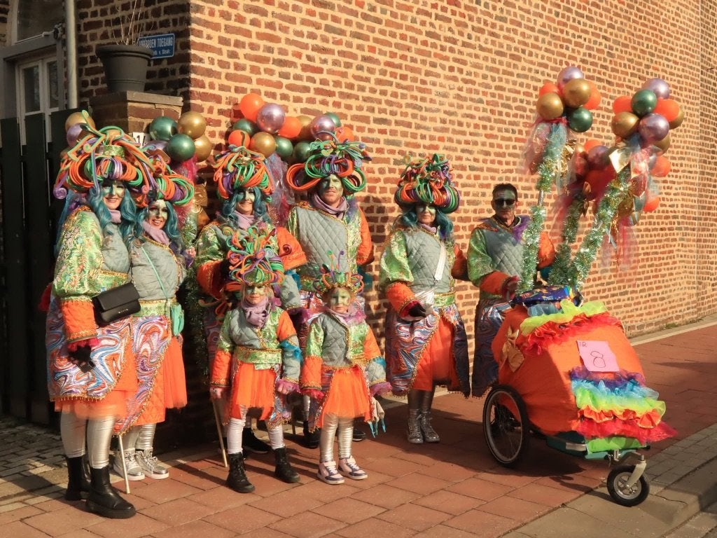 Prachtige loopgroep carnaval costuum kleding, Ophalen of Verzenden, Gedragen, Maat 46/48 (XL) of groter, Carnaval
