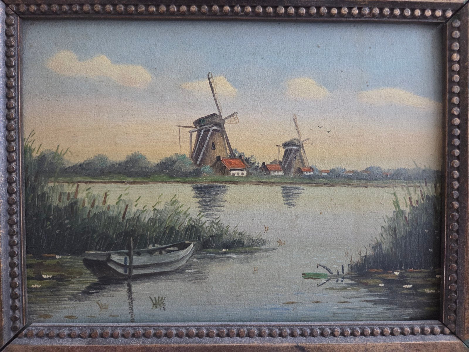twee molen boerenlandschap schilderijtje, Ophalen of Verzenden
