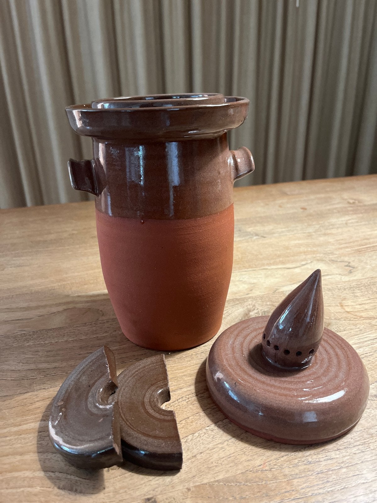 Handwerk steengoed Fermentatiepot met Waterslot 1,5 liter, Antiek en Kunst, Antiek | Keramiek en Aardewerk, Ophalen of Verzenden