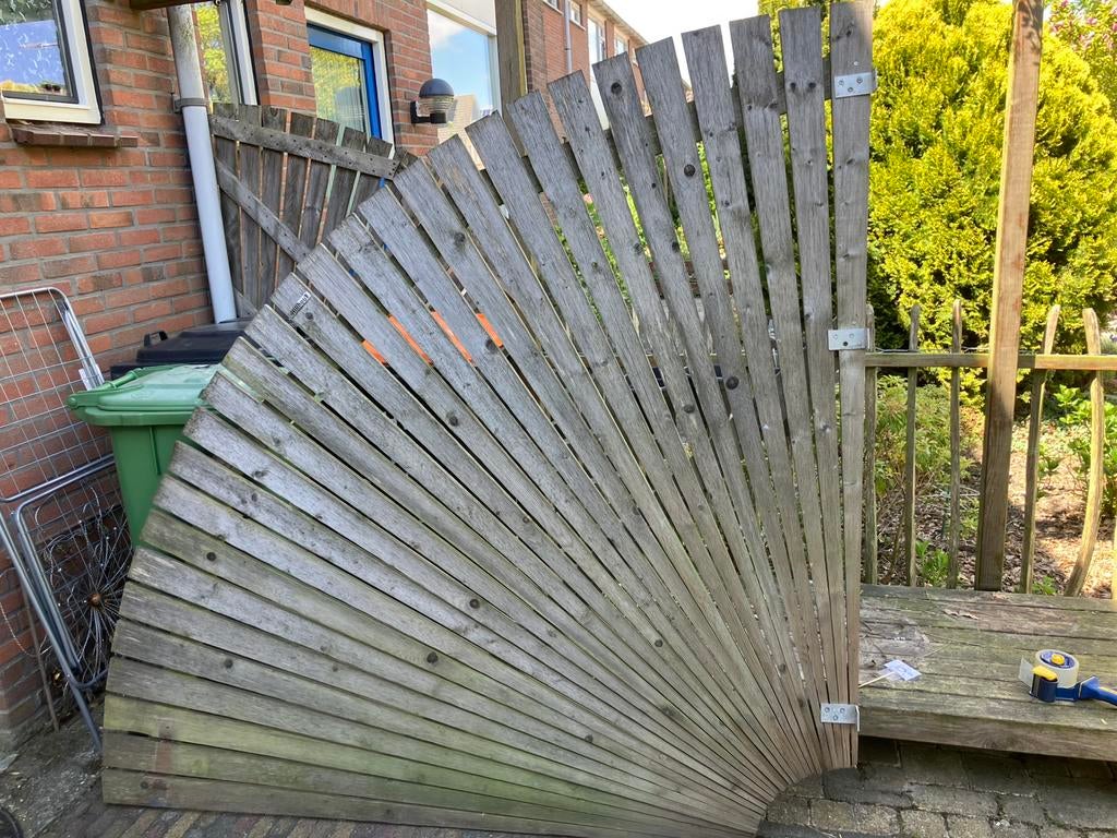 Hillhout tuin waaier, Ophalen, Minder dan 3 meter, Hout, 1 tot 2 meter