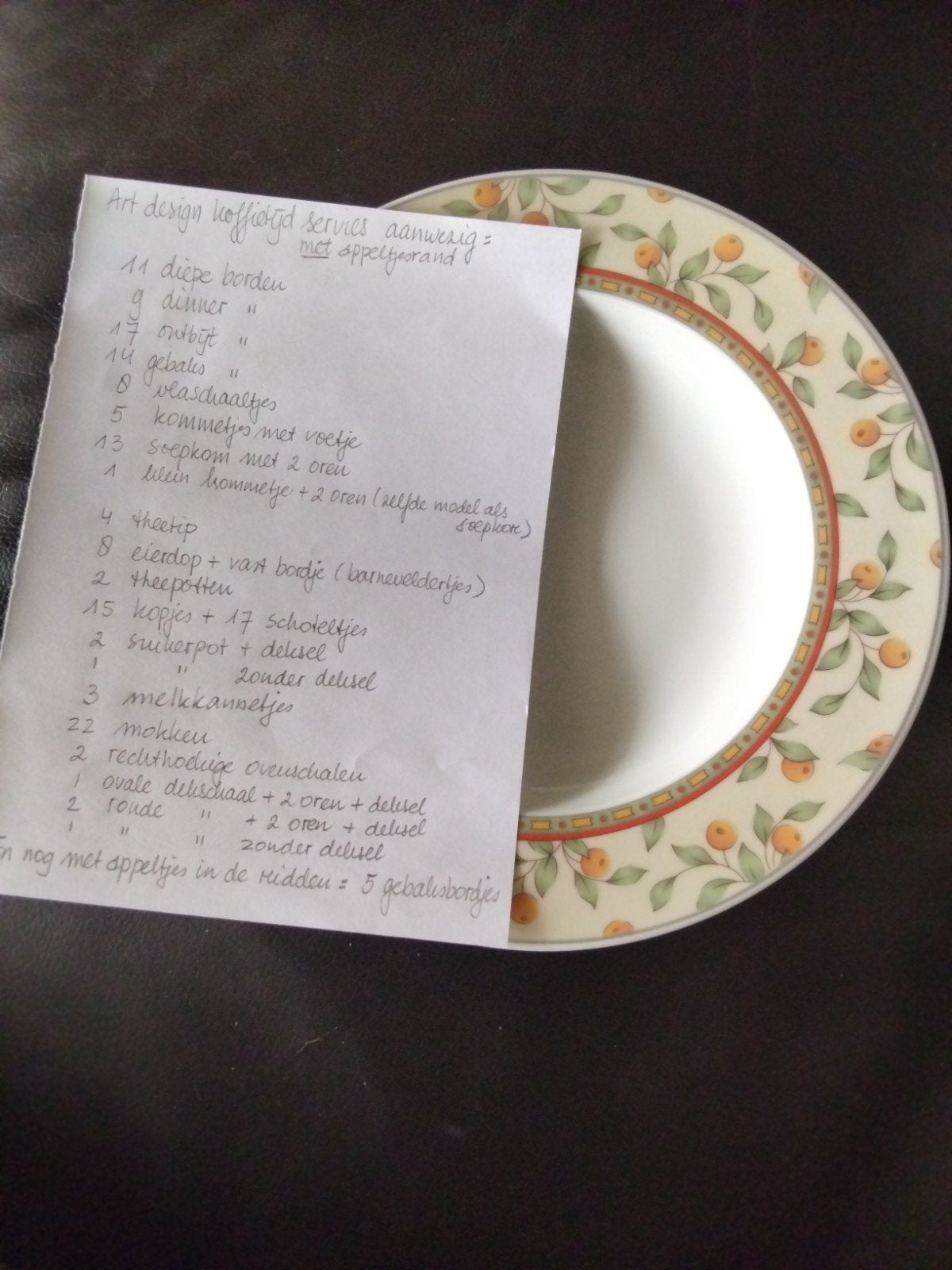 Uitgebreid Art Design Servies met Appelrand, Ophalen of Verzenden, Zo goed als nieuw, Porselein, Overige stijlen
