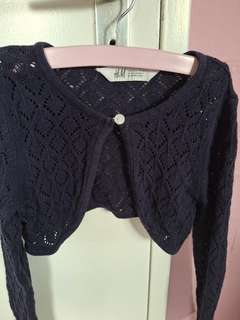 Vestje/bolero donkerblauw, maat 110/116, Meisje, Trui of Vest, H&M, Ophalen of Verzenden