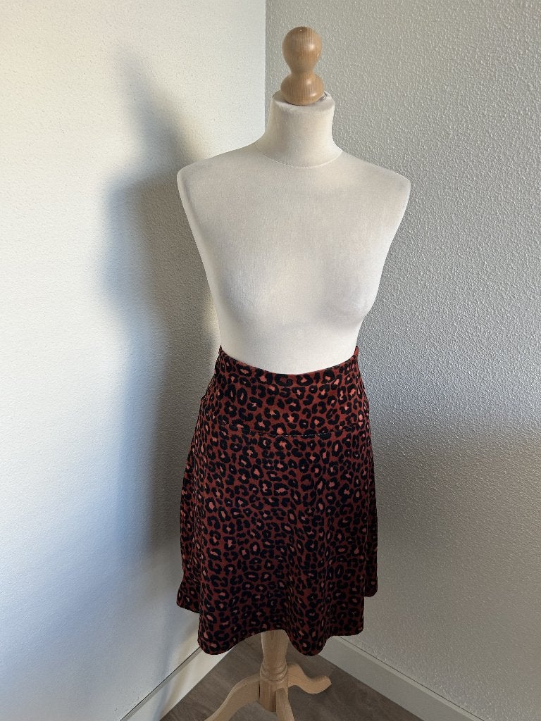 King Louie maat L velvet panter Alijn rok 2896, Kleding | Dames, Maat 42/44 (L), Ophalen of Verzenden, Zo goed als nieuw, Knielengte