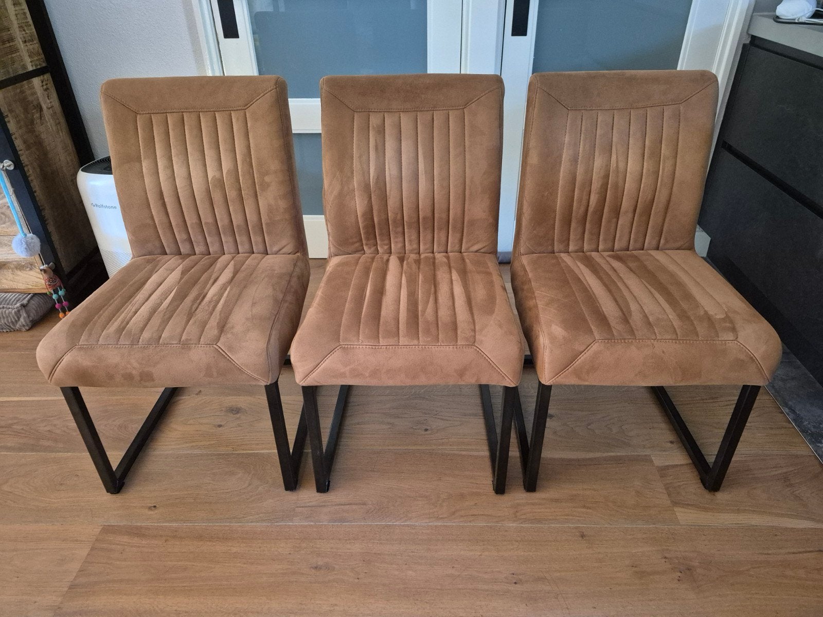 3 eetkamerstoelen cognac Parantino, Ophalen, Gebruikt, Overige kleuren, Drie