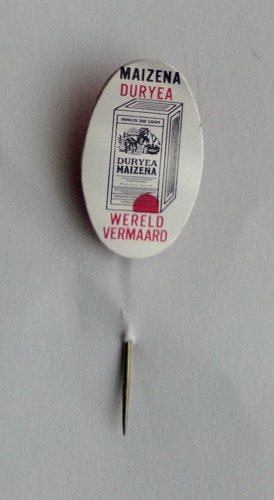 Speldje Duryea Maizena "Wereldvermaard", Ophalen of Verzenden, Zo goed als nieuw, Merk, Speldje of Pin