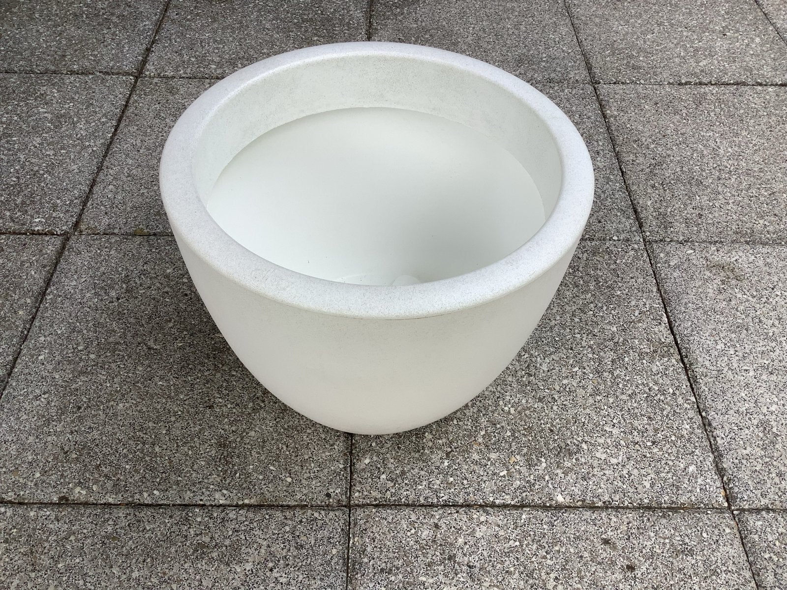 2 Elho Puro Soft 40 bloempot plantenbak op wielen, wit - 26L, Ophalen, Kunststof, Gebruikt, Rond