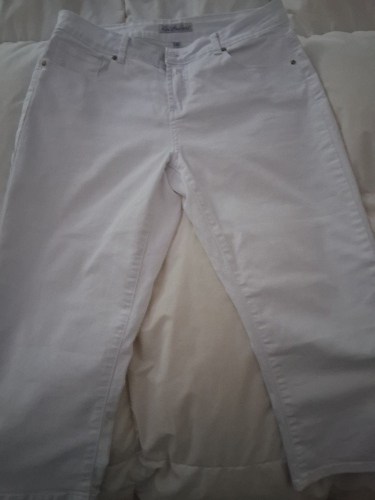 Witte capri broek maat 40, Maat 38/40 (M), Wit, Ophalen of Verzenden, Zo goed als nieuw