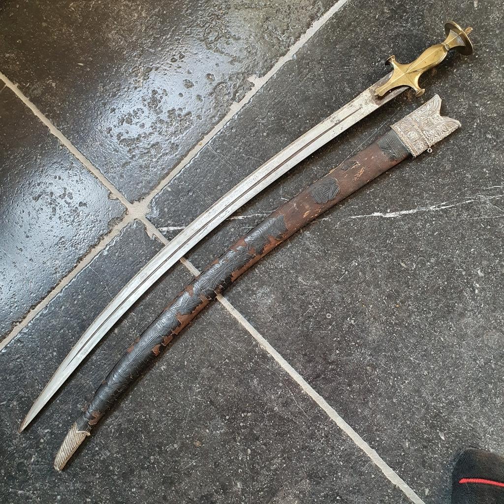 Antieke Indische Talwar sabel, Ophalen of Verzenden, Landmacht, Nederland, Zwaard of Sabel