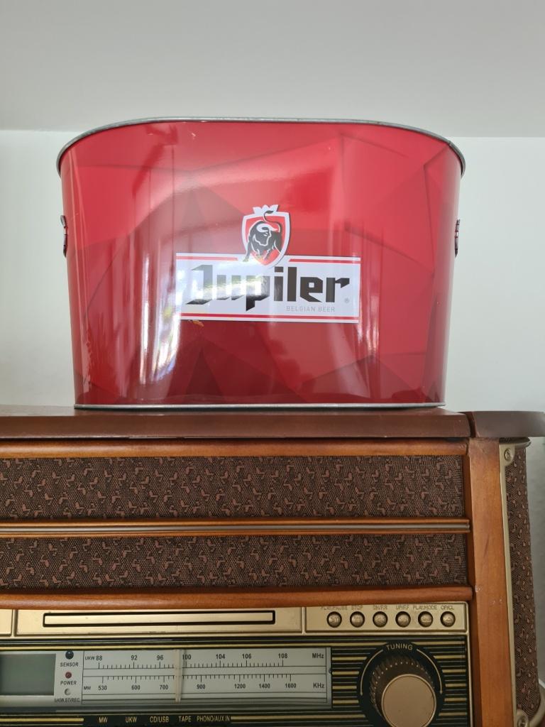Jupiler - Bier bak - Blik, Ophalen of Verzenden, Zo goed als nieuw, Overige typen, Jupiler