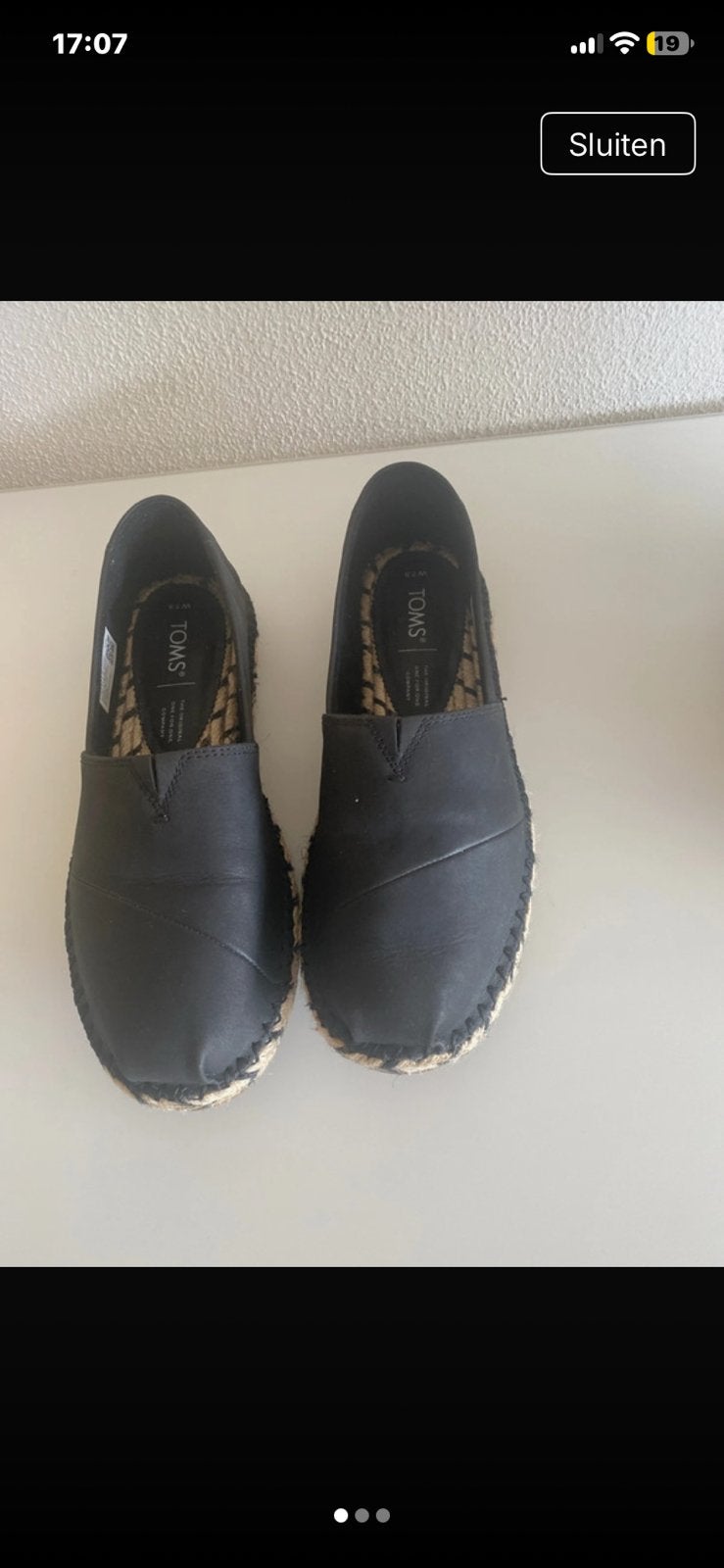 Bijna nieuwe Toms, Kleding | Dames, Zwart, Ophalen of Verzenden, Zo goed als nieuw, Espadrilles of Moccasins