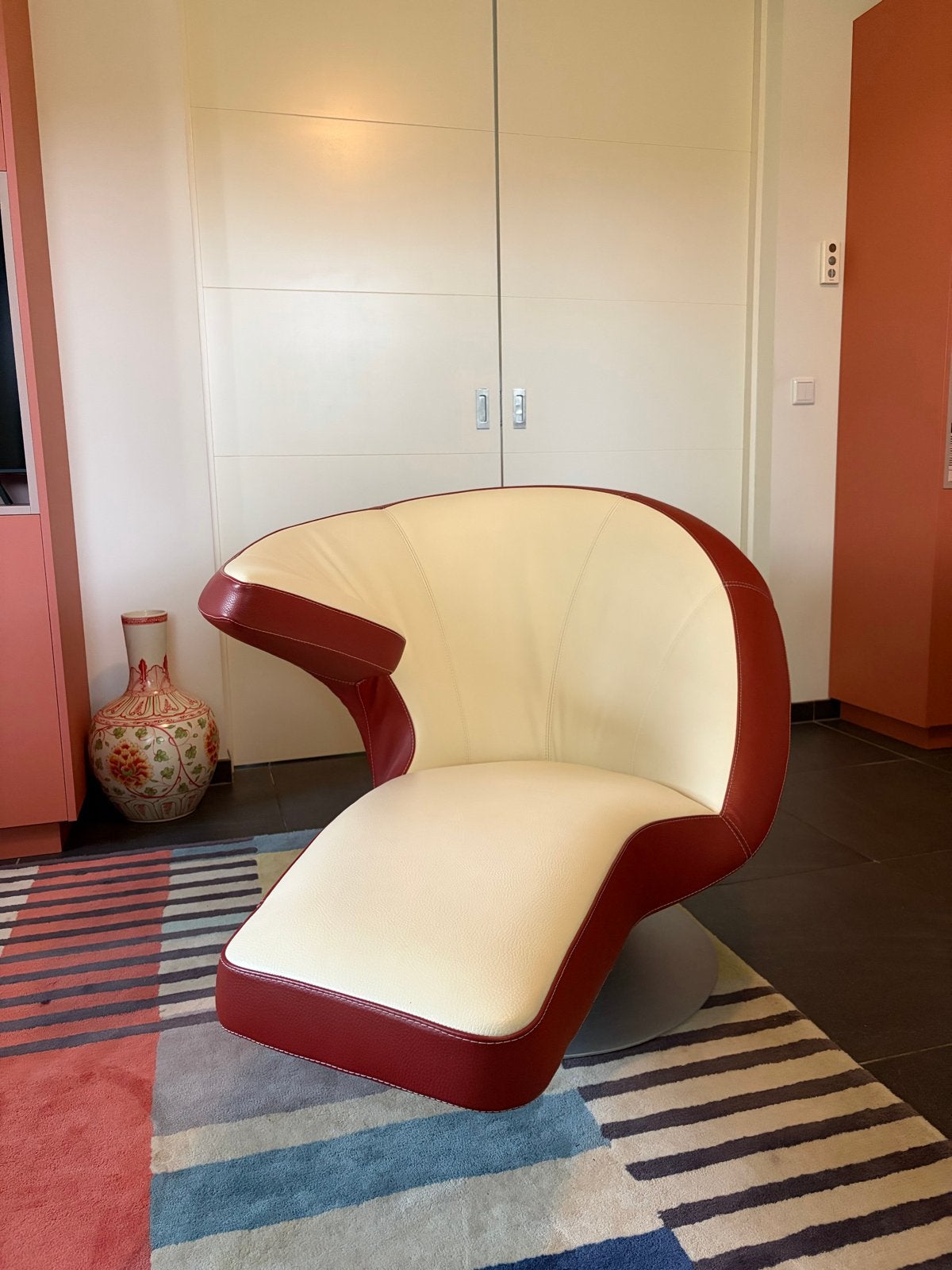 Leolux Parabolica Draai Fauteuil, Ophalen, Zo goed als nieuw, Leer