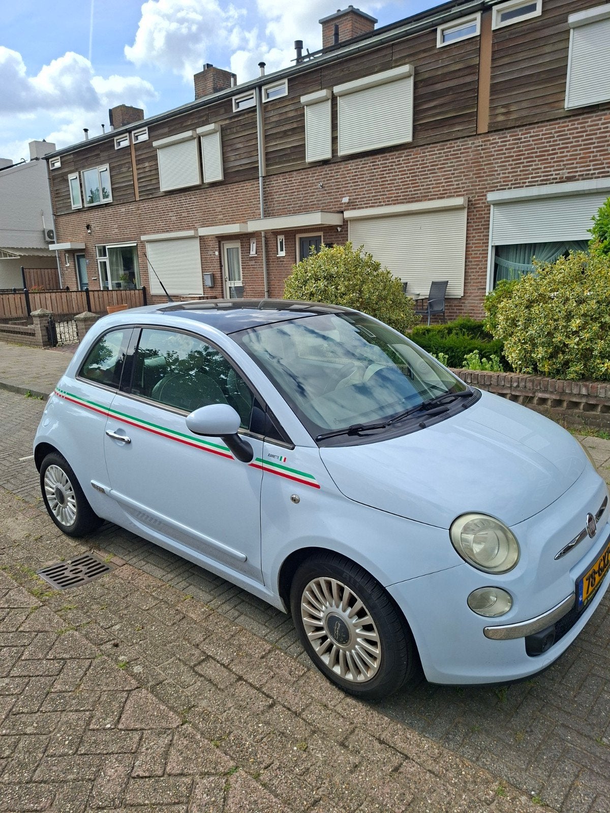 Fiat 500 1.2 C 2008 Blauw goed onderhouden, Auto's, Voorwielaandrijving, Stof, 1242 cc, 4 cilinders