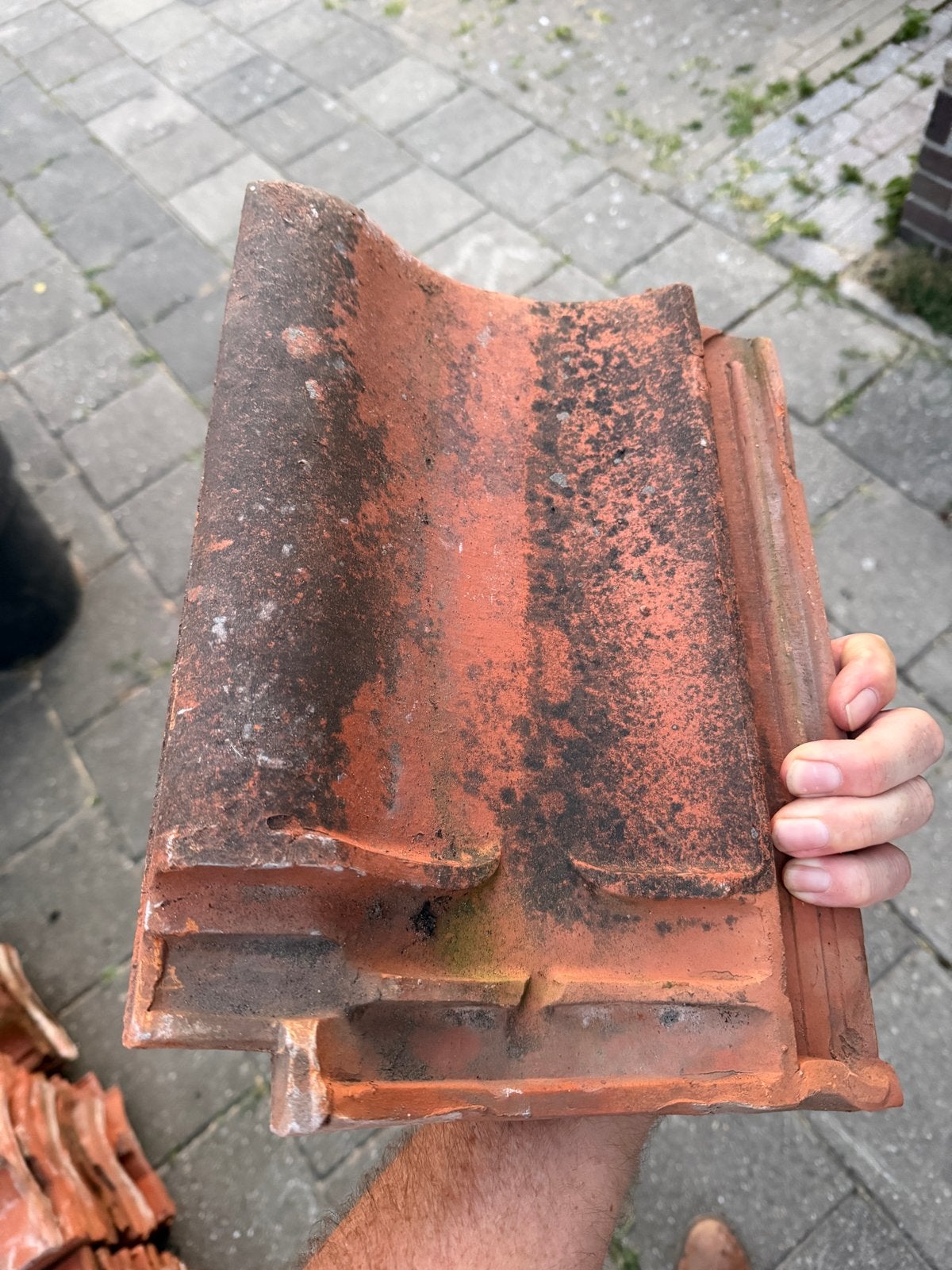 Rode gebakken dakpannen, type Verbeterde Hollandse (VH), Doe-het-zelf en Verbouw, Dakpannen en Dakbedekking, Ophalen, Gebruikt
