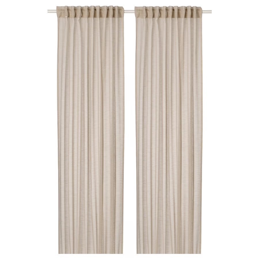 Nieuwe IKEA HÄLLEBRÄCKA Gordijnen - Beige, 145x300 cm, Beige, Nieuw, Ophalen of Verzenden, Gordijn