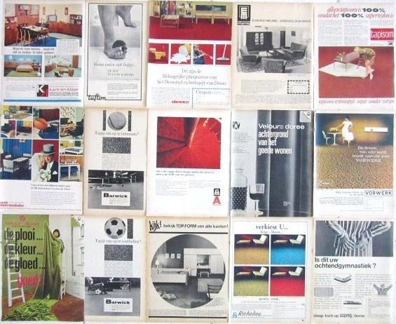 Advertenties reclames uit 1966 - Interieur design, Ophalen of Verzenden, Gebruikt, Overige typen