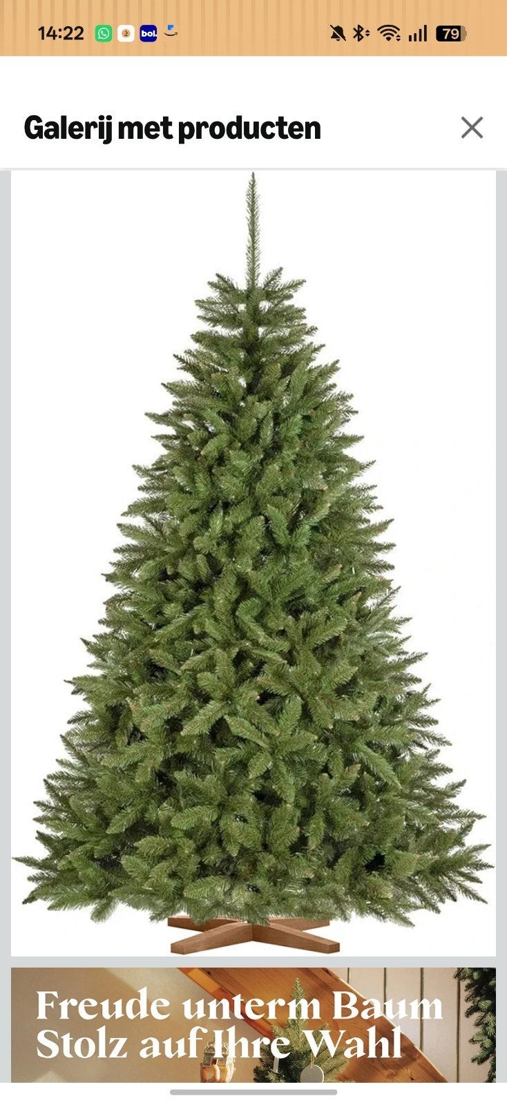 Fairytrees kunstkerstboom 220 cm spar, Ophalen, Nieuw