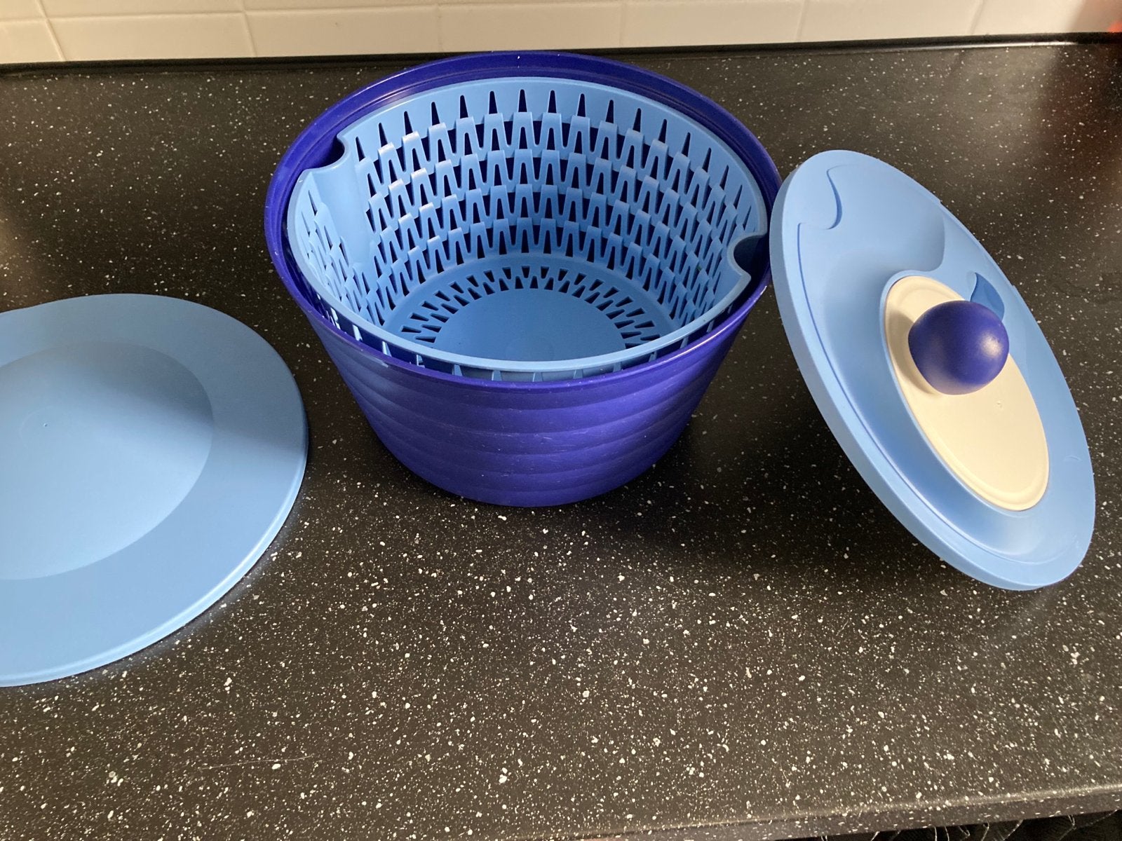 Tupperware Slacentrifuge / Slaslinger - Blauw, Ophalen, Zo goed als nieuw, Blauw, Overige typen